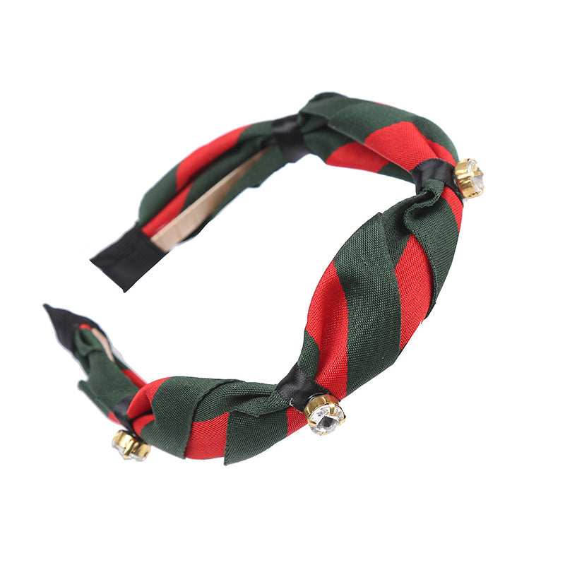 Wholesale Ribbon Inlaid Crystal Fabric Headband